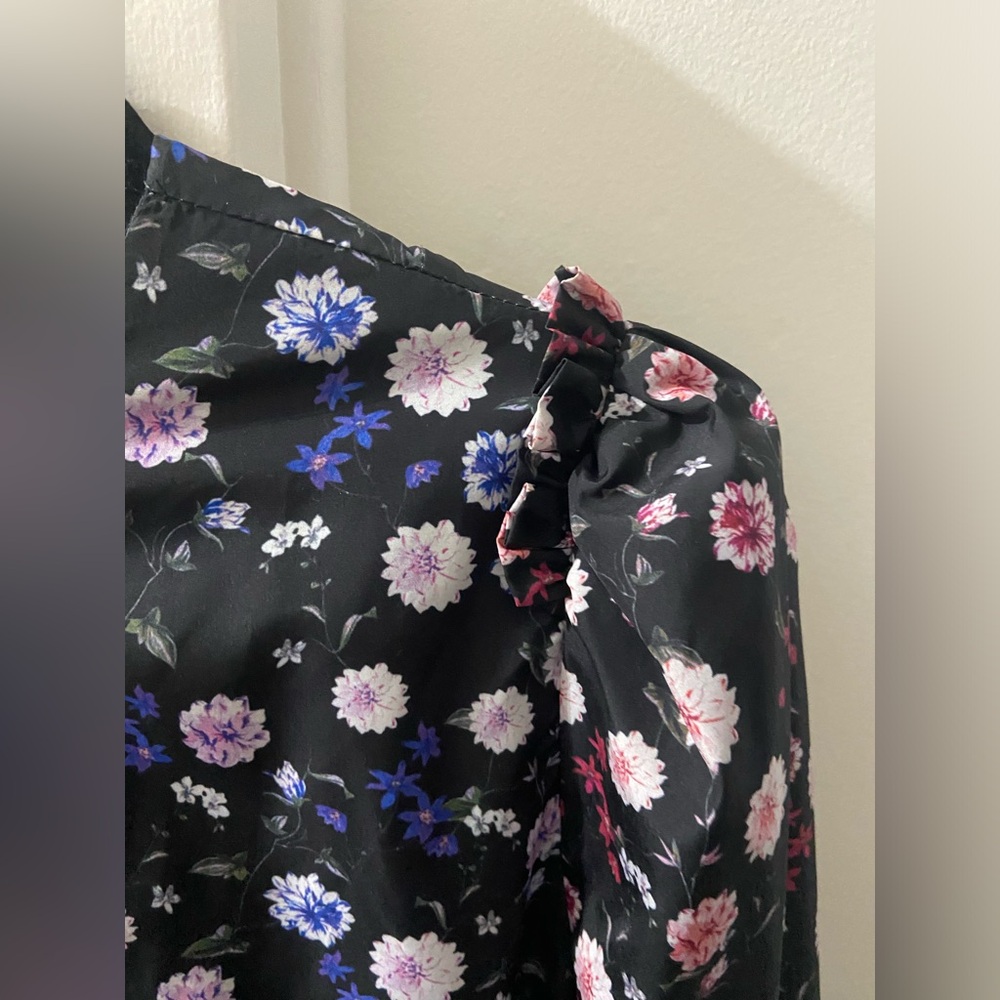 Black Floral Midi Dress